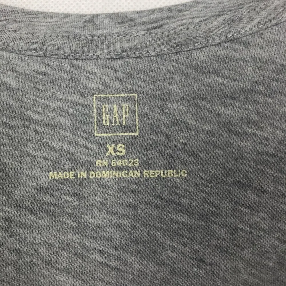 GAP V-Neck T-Shirt Womens XS Cotton Stretch Y2K Grunge Coquette Festival Retro - Picture 2 of 5